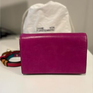 DVF Chic Fuchsia Leather Crossbody Bag